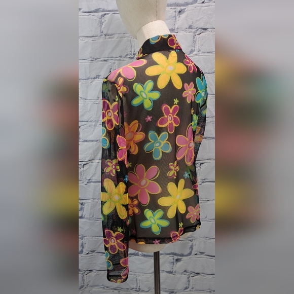 XOXO In America and Abroad Women's Shirt Hippie Floral Vintage 90s 80s Medium - Picture 9 of 13